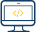 Custom icon of a monitor and coding